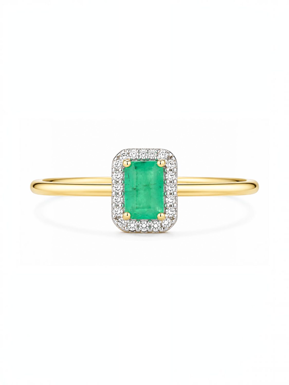 Ring, mit Smaragd, 375 Gelbgold