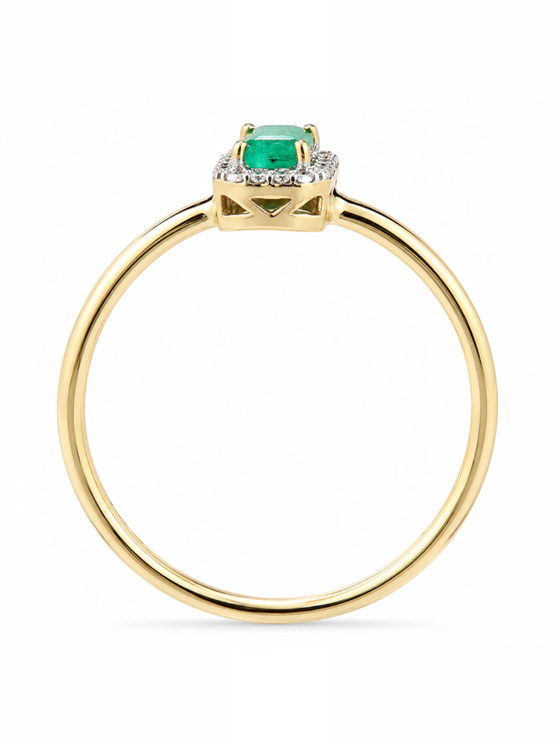 Ring, mit Smaragd, 375 Gelbgold