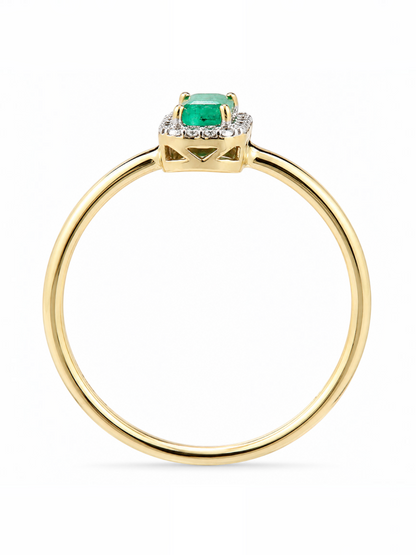 Ring, mit Smaragd, 375 Gelbgold