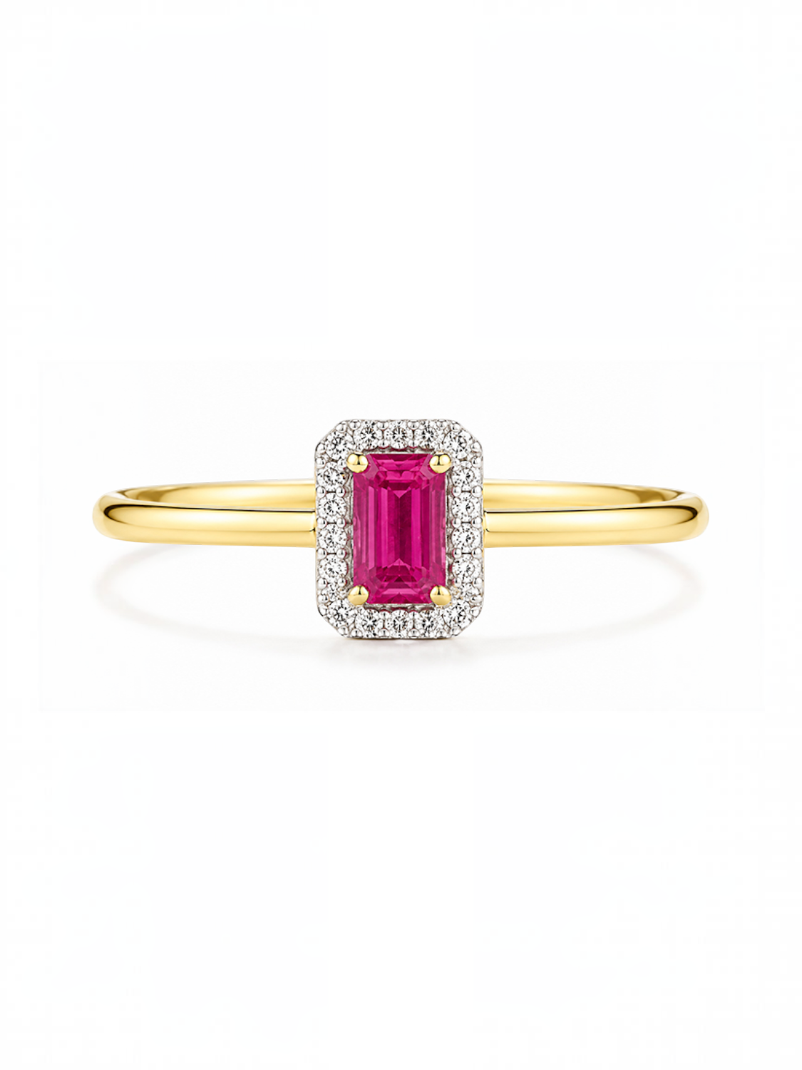 Ring, mit Rubin, 375 Gelbgold