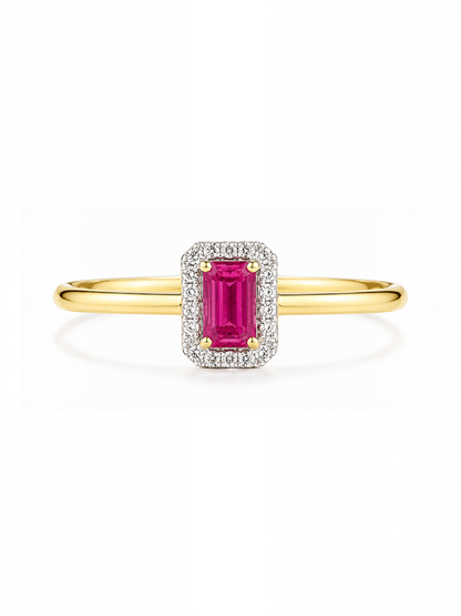 Ring, mit Rubin, 375 Gelbgold