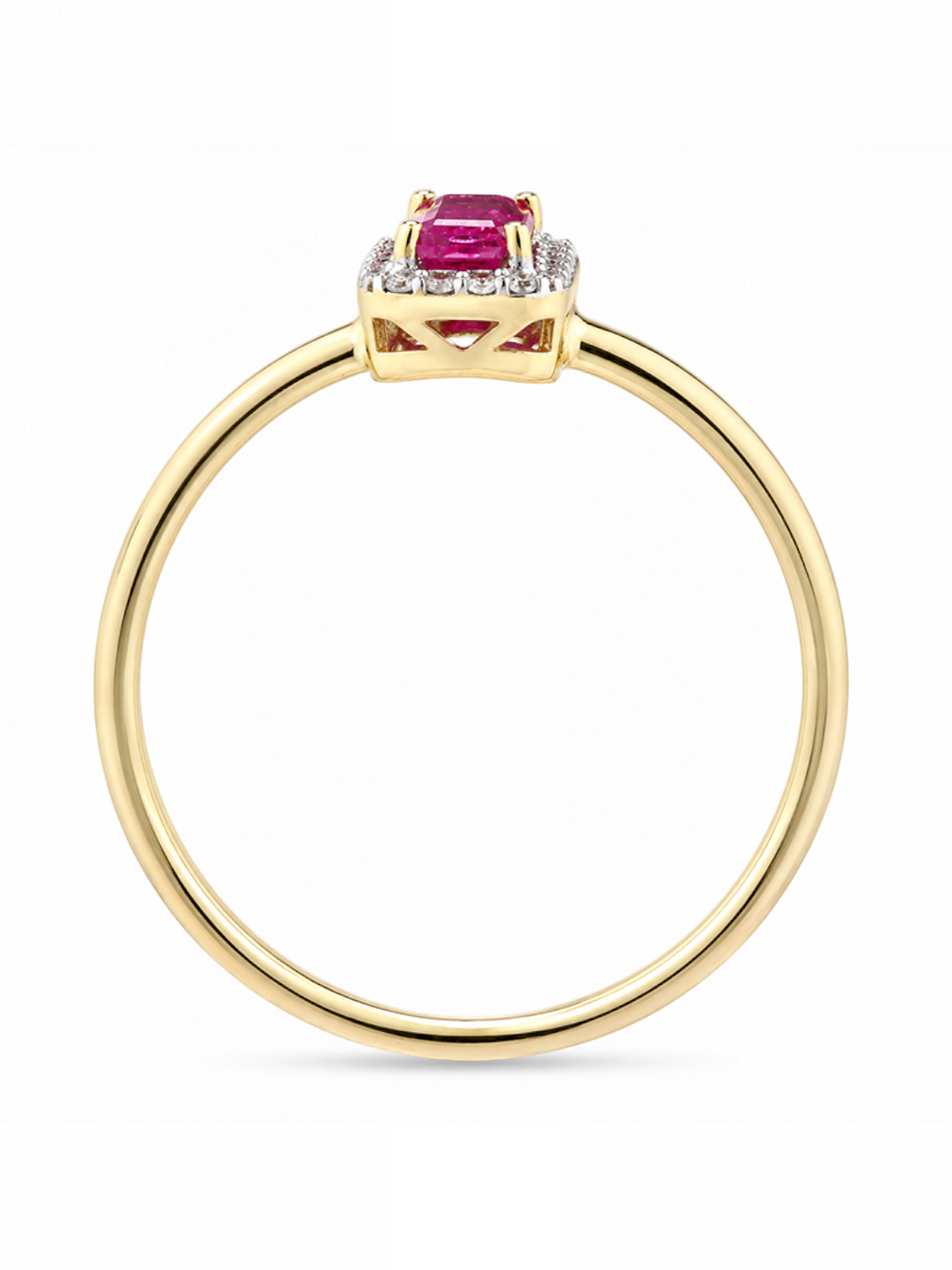 Ring, mit Rubin, 375 Gelbgold