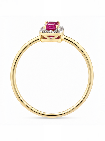 Ring, mit Rubin, 375 Gelbgold