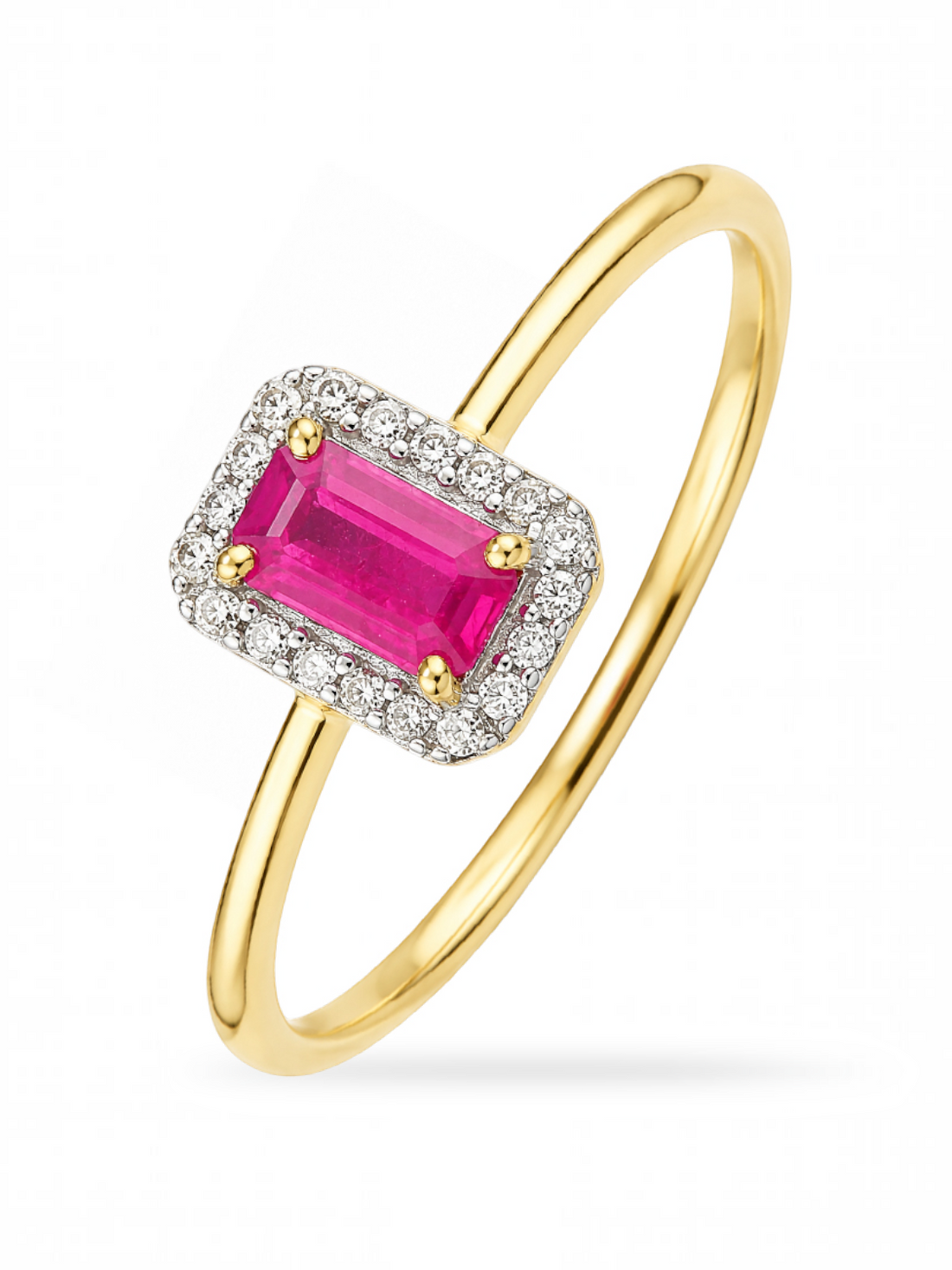 Ring, mit Rubin, 375 Gelbgold