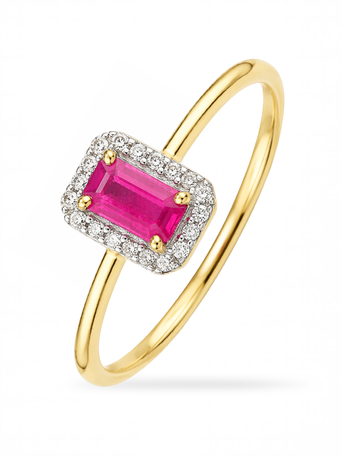 Ring, mit Rubin, 375 Gelbgold