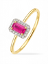 Ring, mit Rubin, 375 Gelbgold