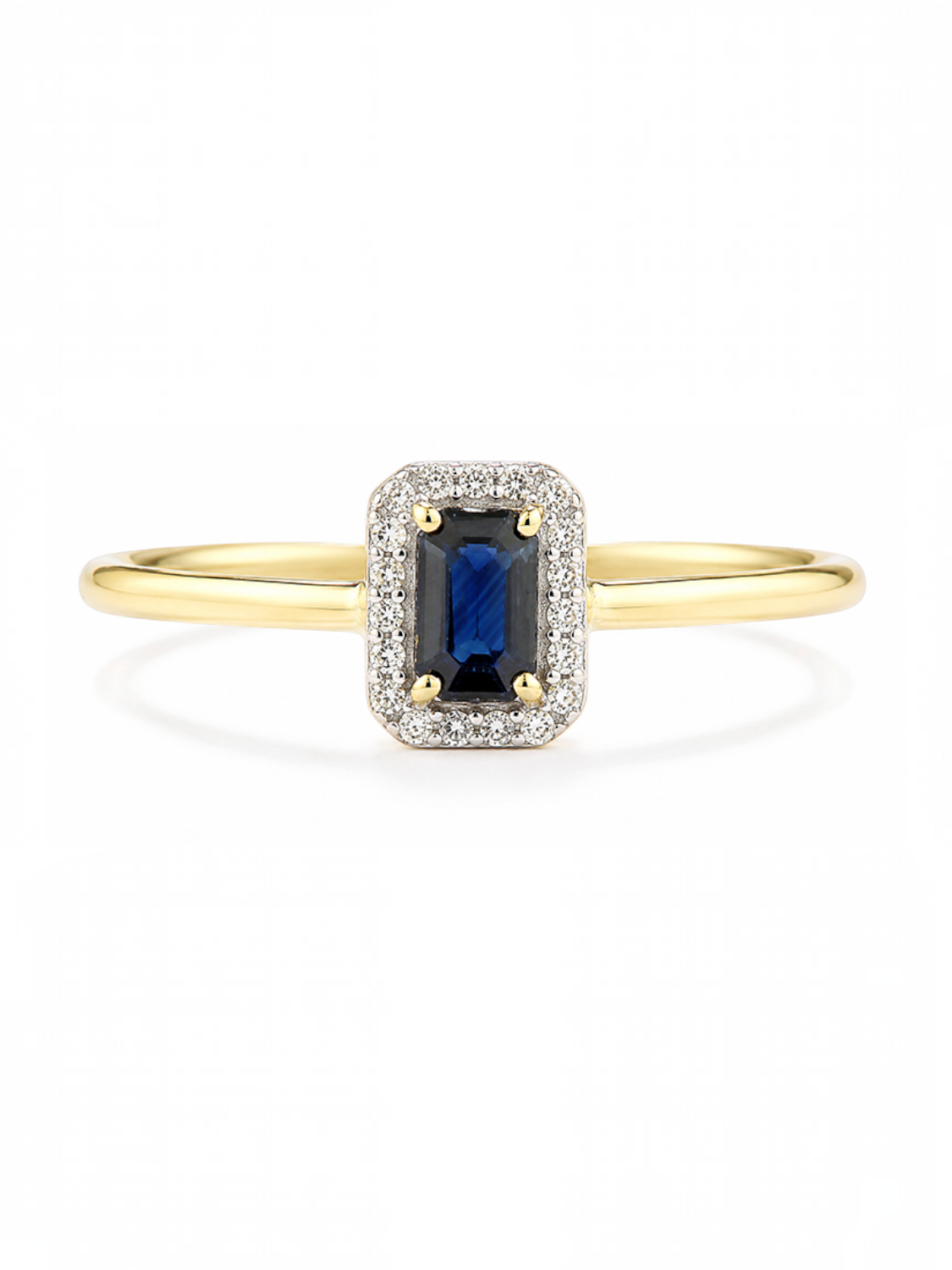 Ring, mit Saphir, 375 Gelbgold