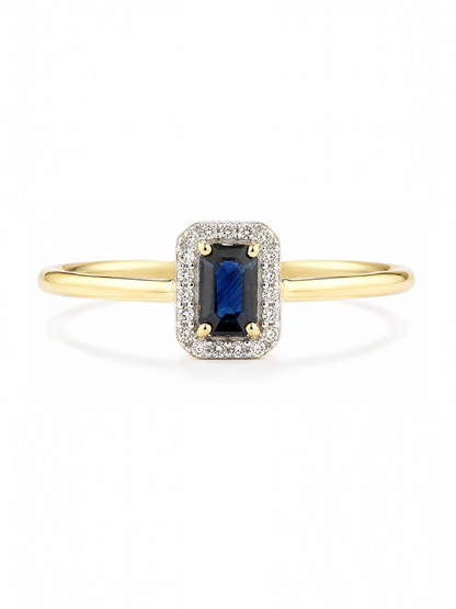 Ring, mit Saphir, 375 Gelbgold