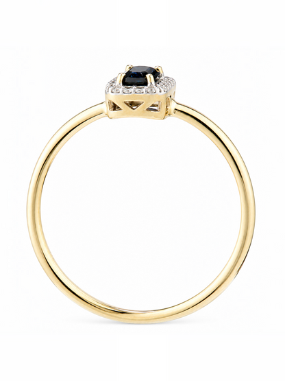 Ring, mit Saphir, 375 Gelbgold