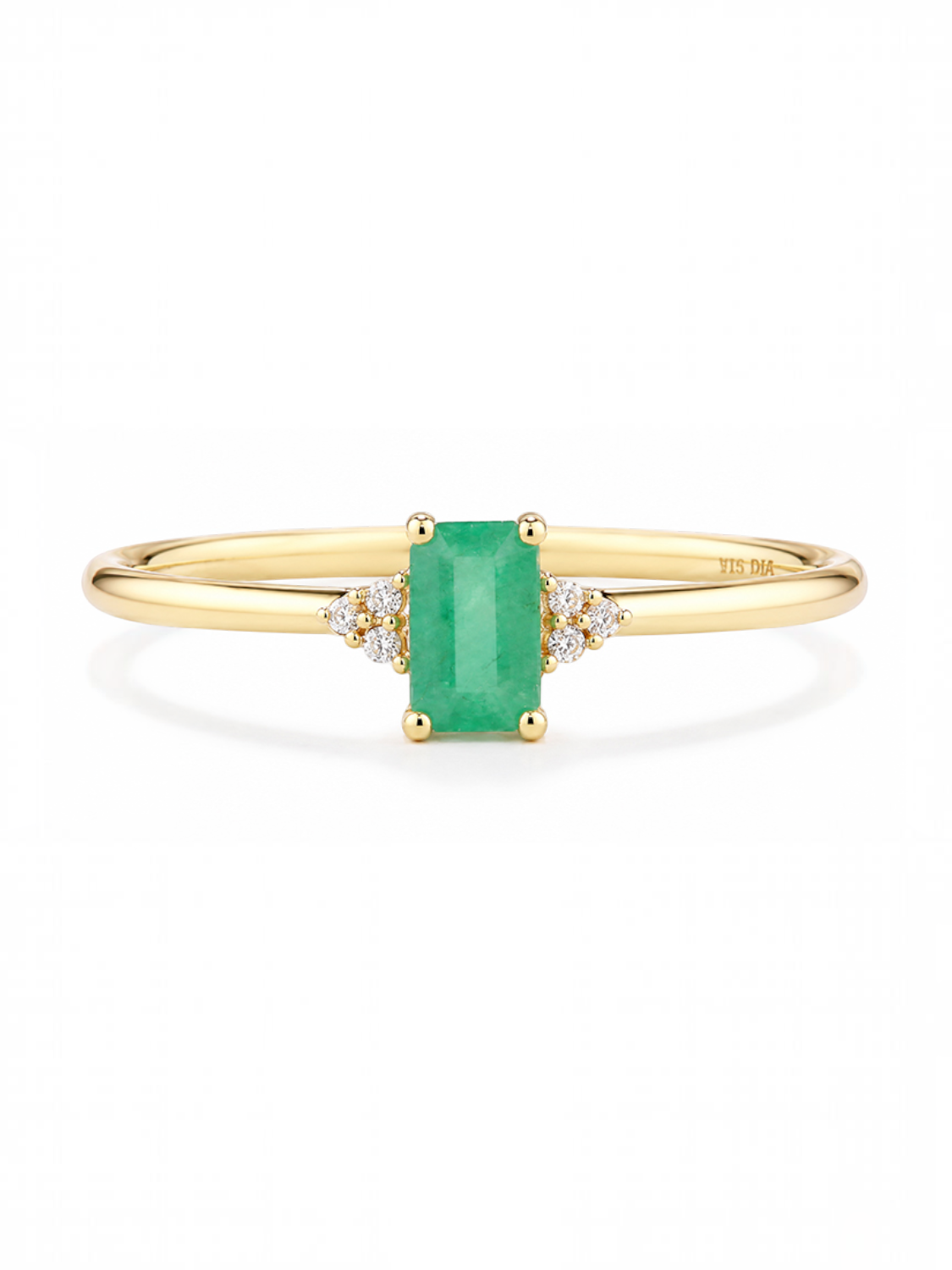 Ring, mit Smaragd, 375 Gelbgold