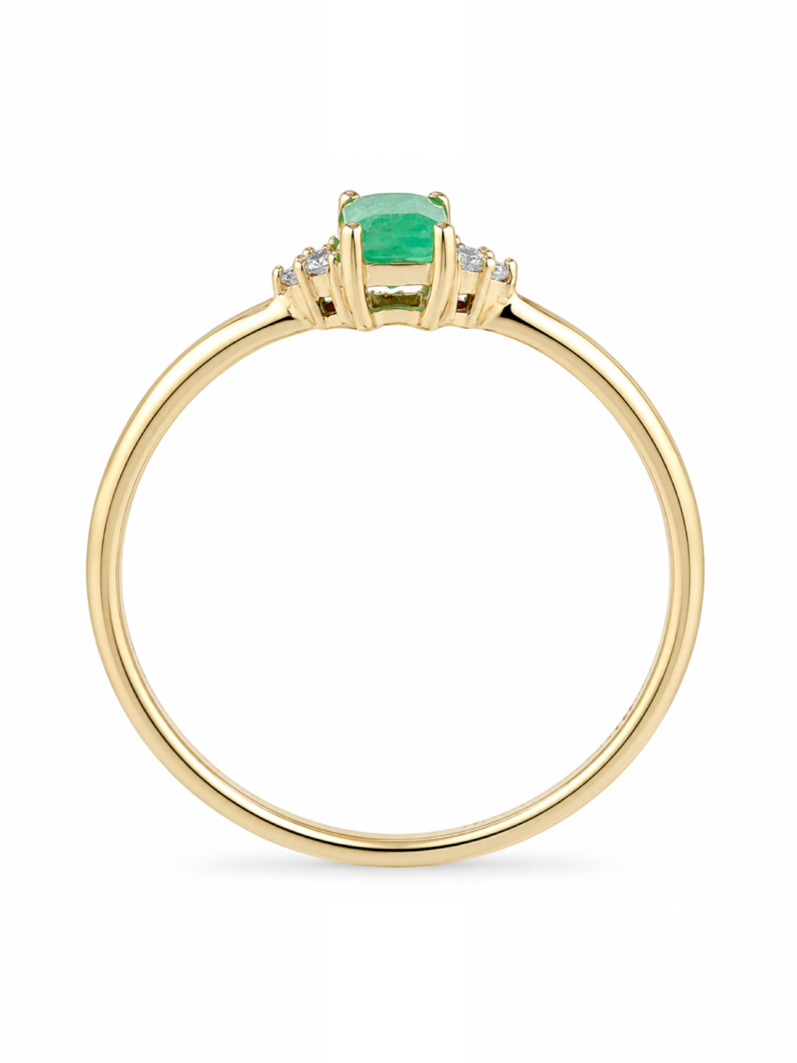 Ring, mit Smaragd, 375 Gelbgold