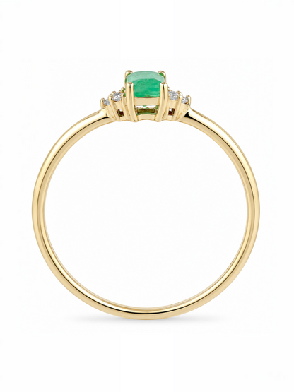 Ring, mit Smaragd, 375 Gelbgold