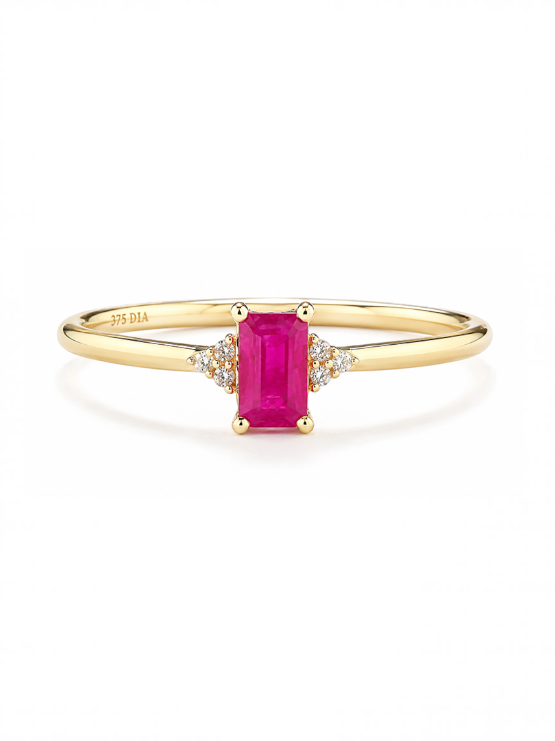 Ring, mit Rubin, 375 Gelbgold