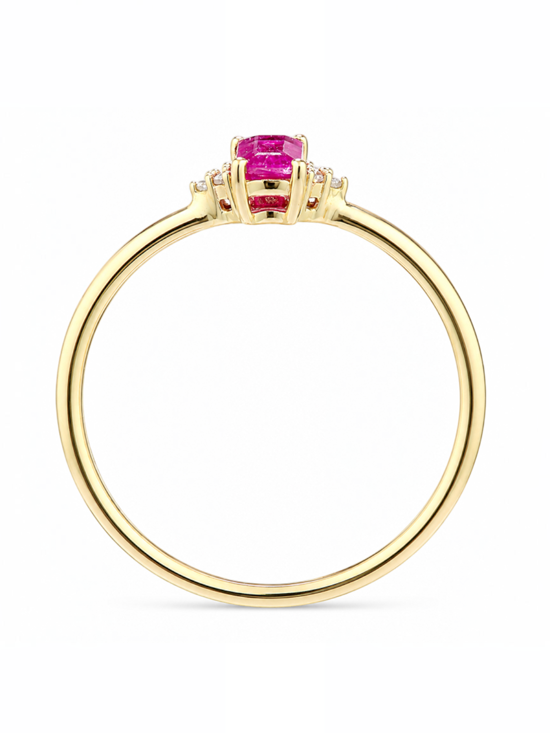 Ring, mit Rubin, 375 Gelbgold