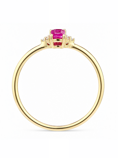 Ring, mit Rubin, 375 Gelbgold