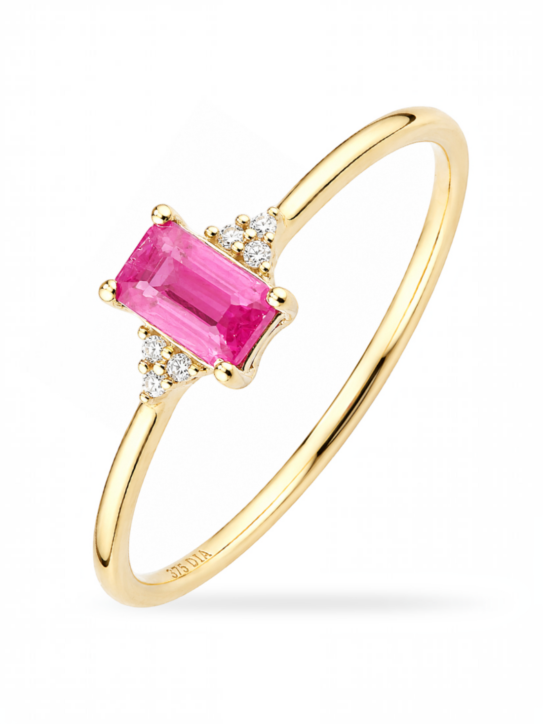 Ring, mit Rubin, 375 Gelbgold