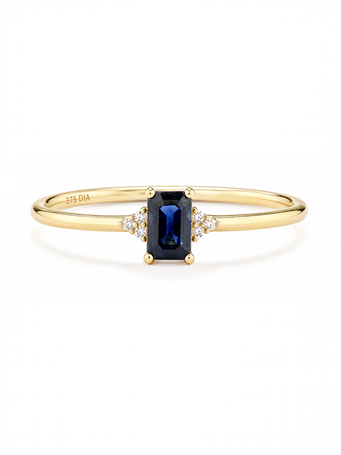 Ring, mit Saphir, 375 Gelbgold