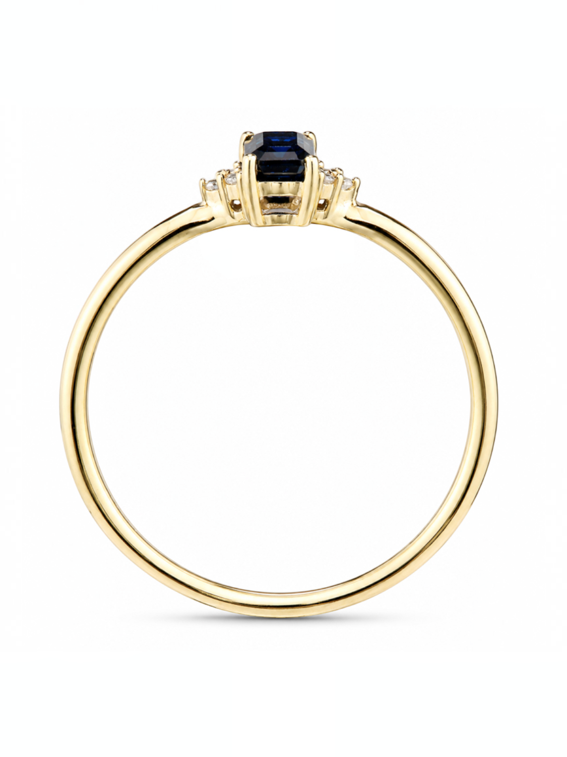 Ring, mit Saphir, 375 Gelbgold
