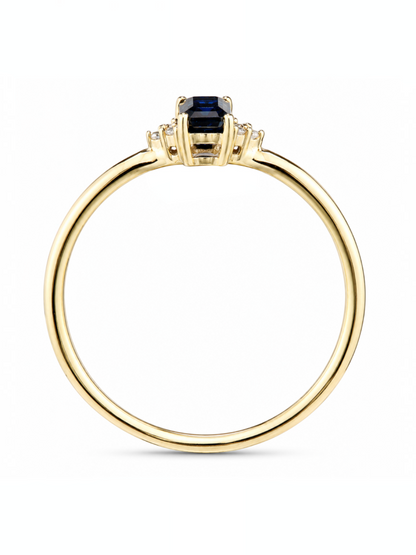 Ring, mit Saphir, 375 Gelbgold