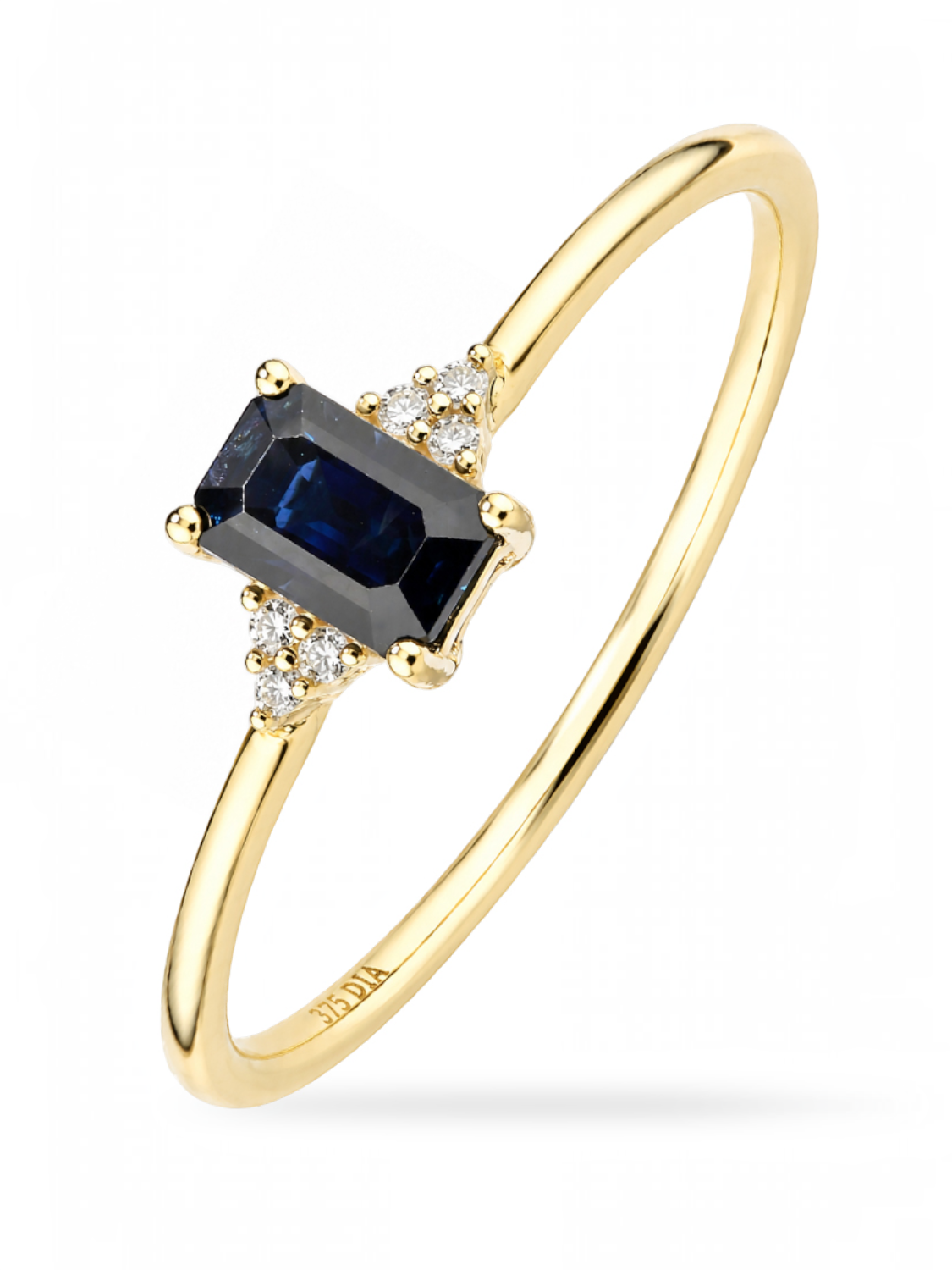 Ring, mit Saphir, 375 Gelbgold