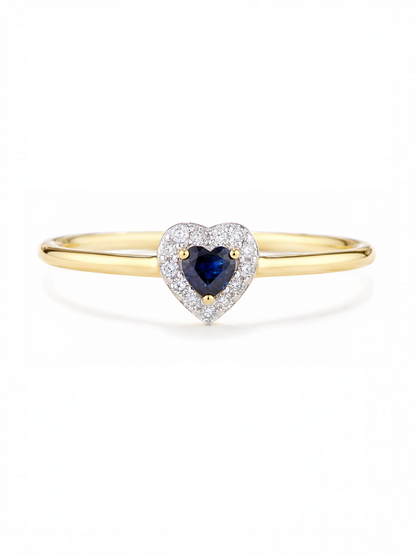 Ring, mit Saphir, 375 Gelbgold