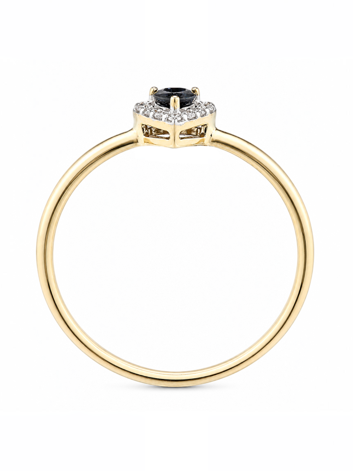 Ring, mit Saphir, 375 Gelbgold