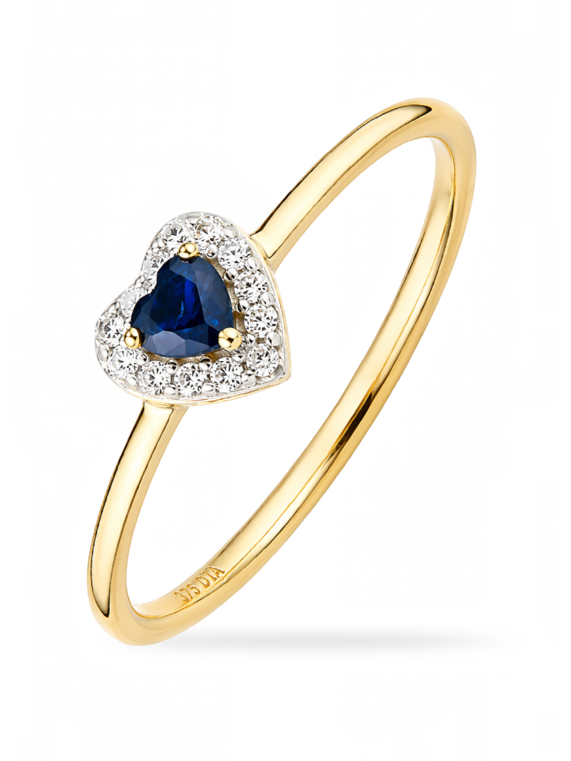 Ring, mit Saphir, 375 Gelbgold