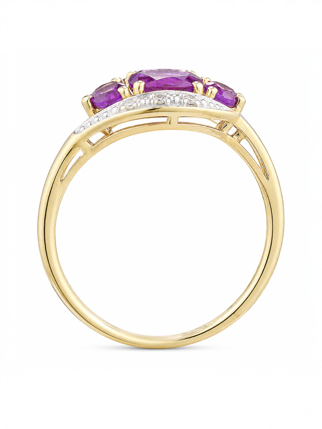 Ring, mit Amethyst, 375 Gelbgold