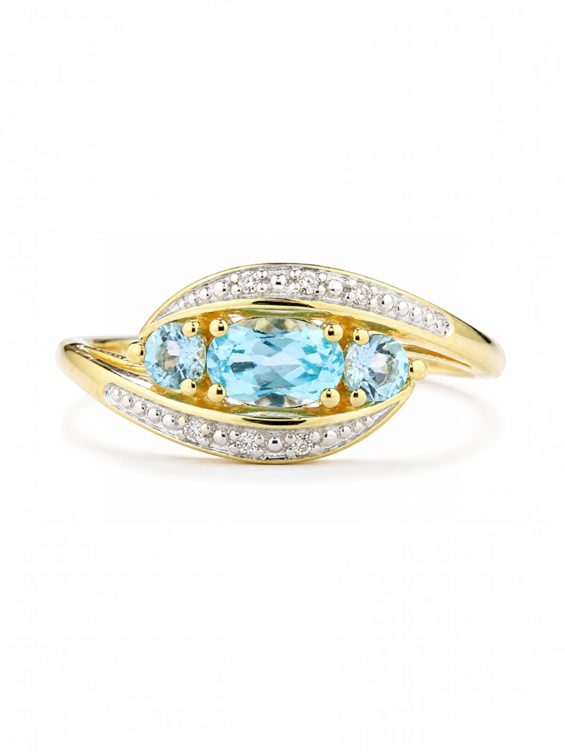 Ring, mit Blautopas, 375 Gelbgold