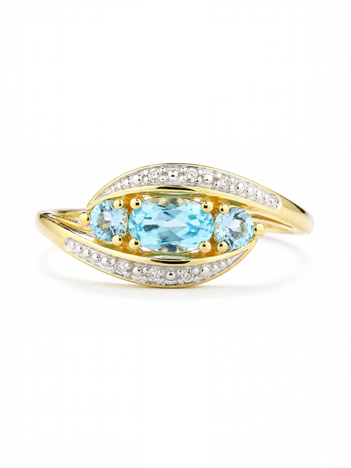 Ring, mit Blautopas, 375 Gelbgold