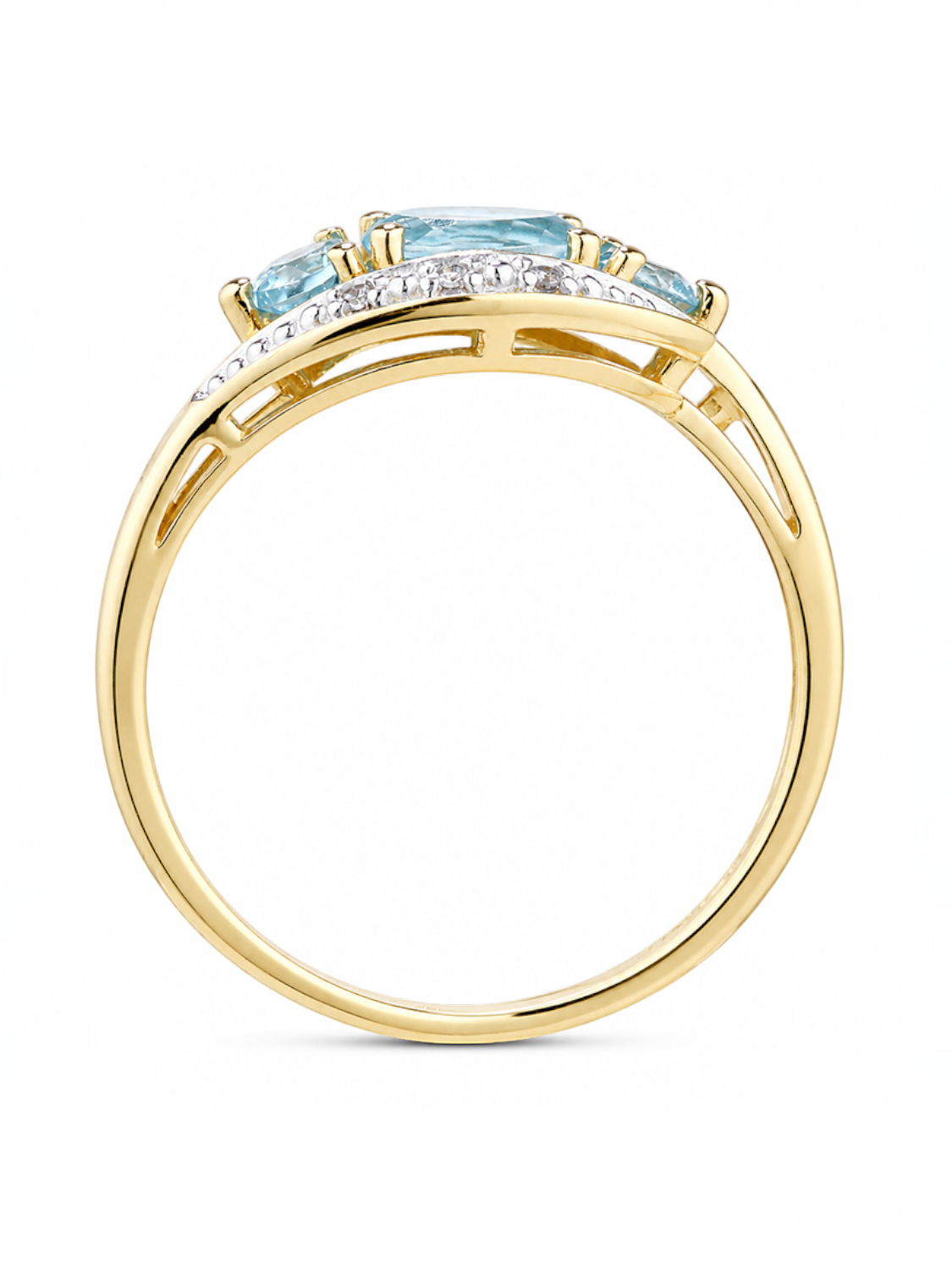 Ring, mit Blautopas, 375 Gelbgold