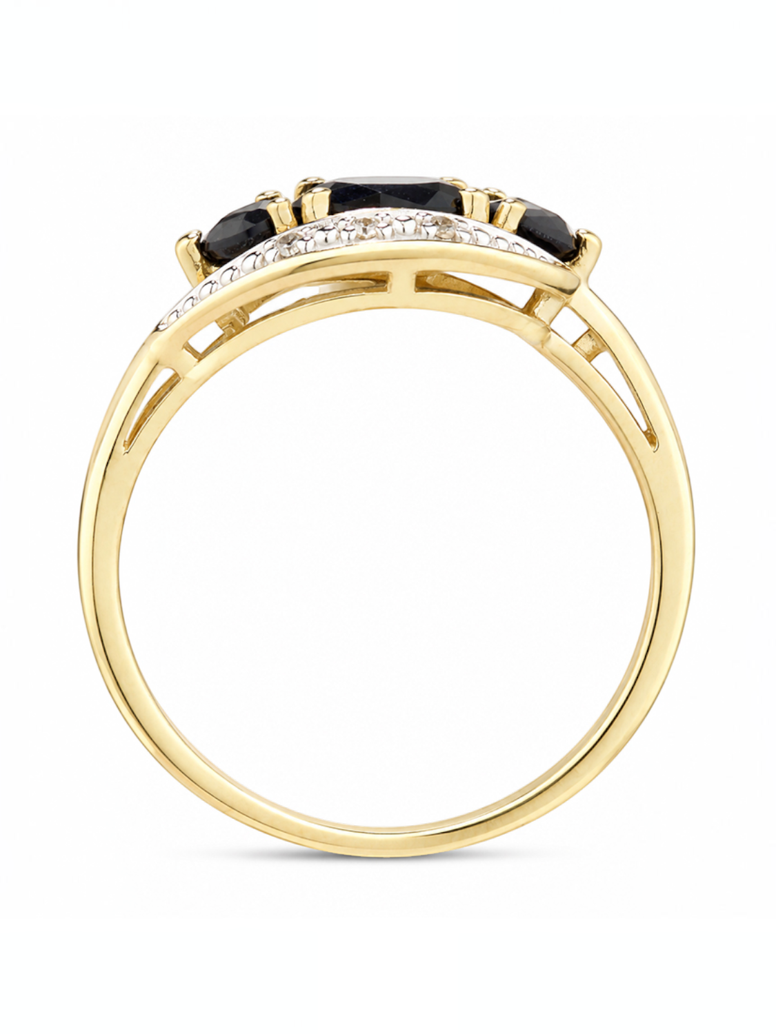 Ring, mit Saphir, 375 Gelbgold