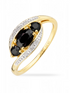 Ring, mit Saphir, 375 Gelbgold