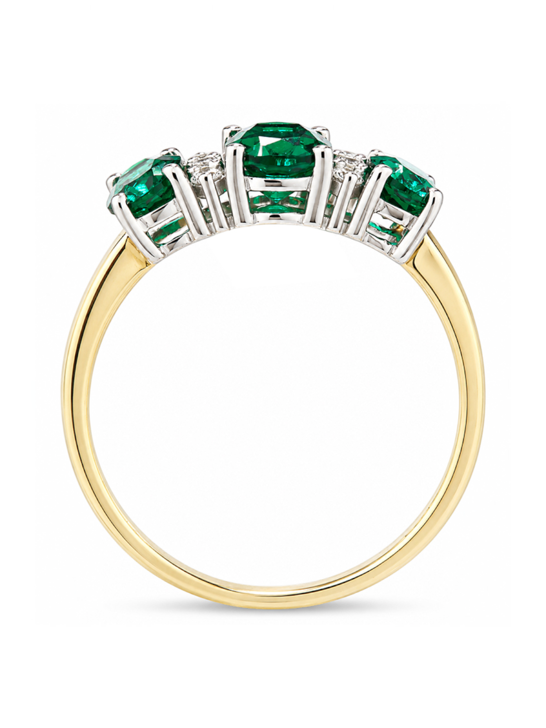 Ring, mit synth. Smaragd, 375 Gelbgold