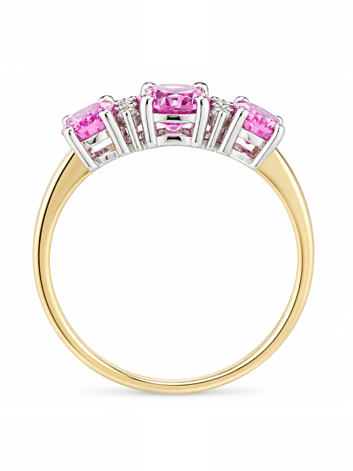 Ring, mit synth. Saphir, 375 Gelbgold