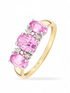 Ring, mit synth. Saphir, 375 Gelbgold