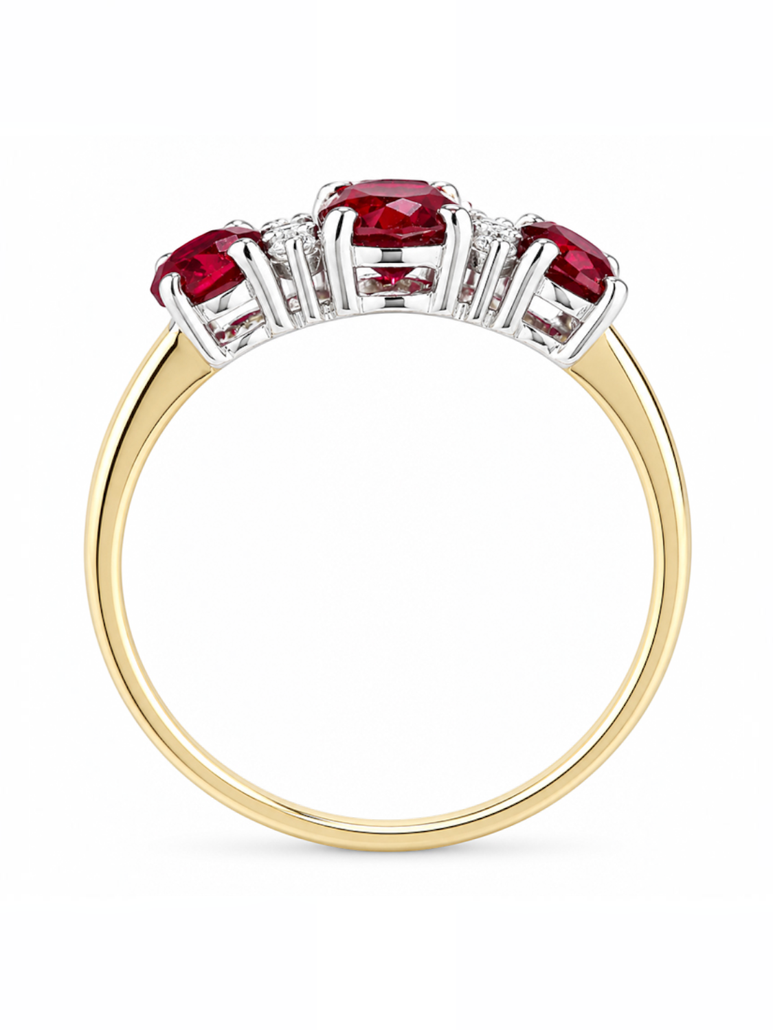 Ring, mit synth. Rubin, 375 Gelbgold