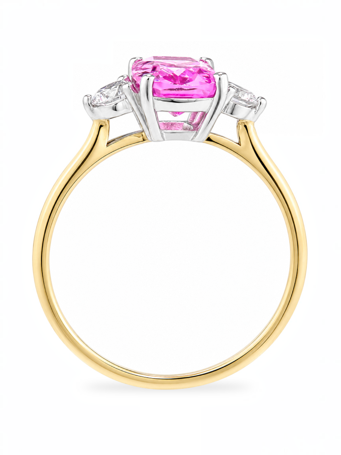 Ring, mit synth. Saphir, 375 Gelbgold