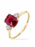 Ring, mit synth. Rubin, 375 Gelbgold