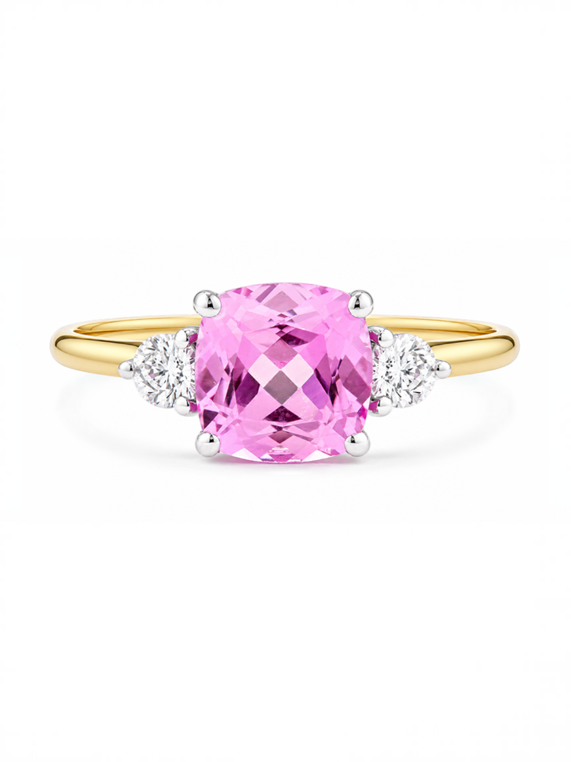 Ring, mit synth. Saphir, 375 Gelbgold