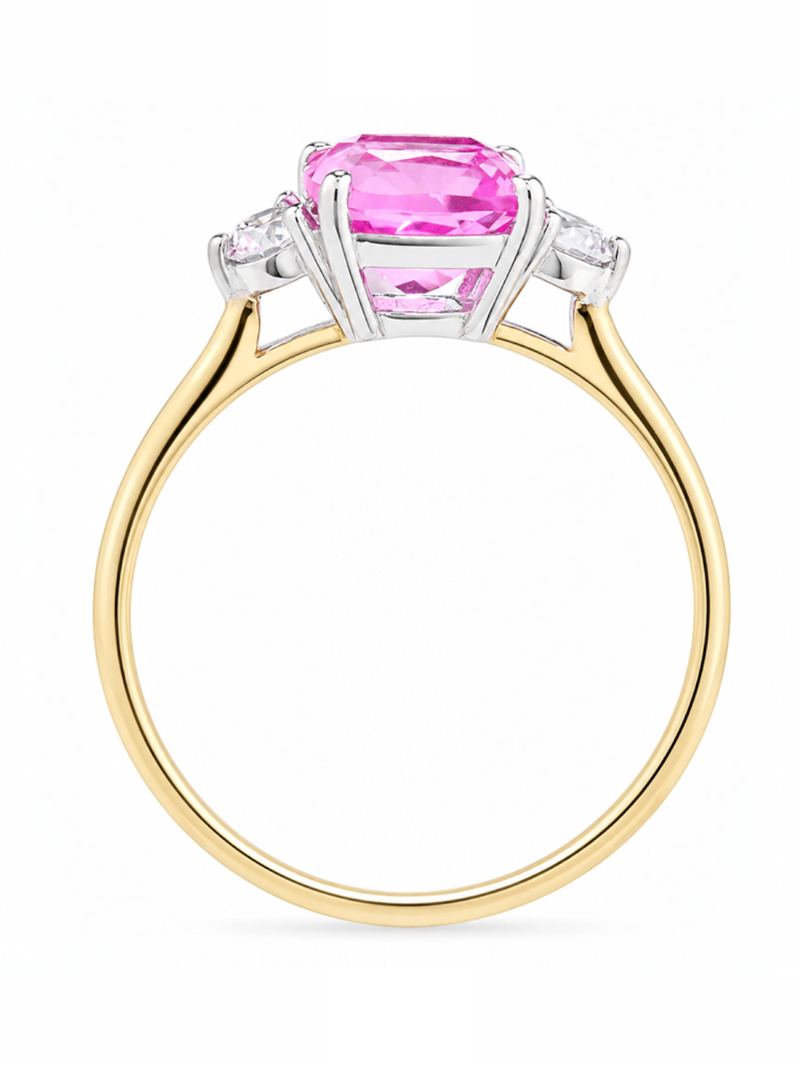 Ring, mit synth. Saphir, 375 Gelbgold