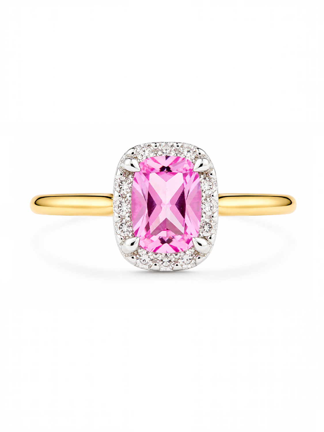 Ring, mit synth. Saphir, 375 Gelbgold