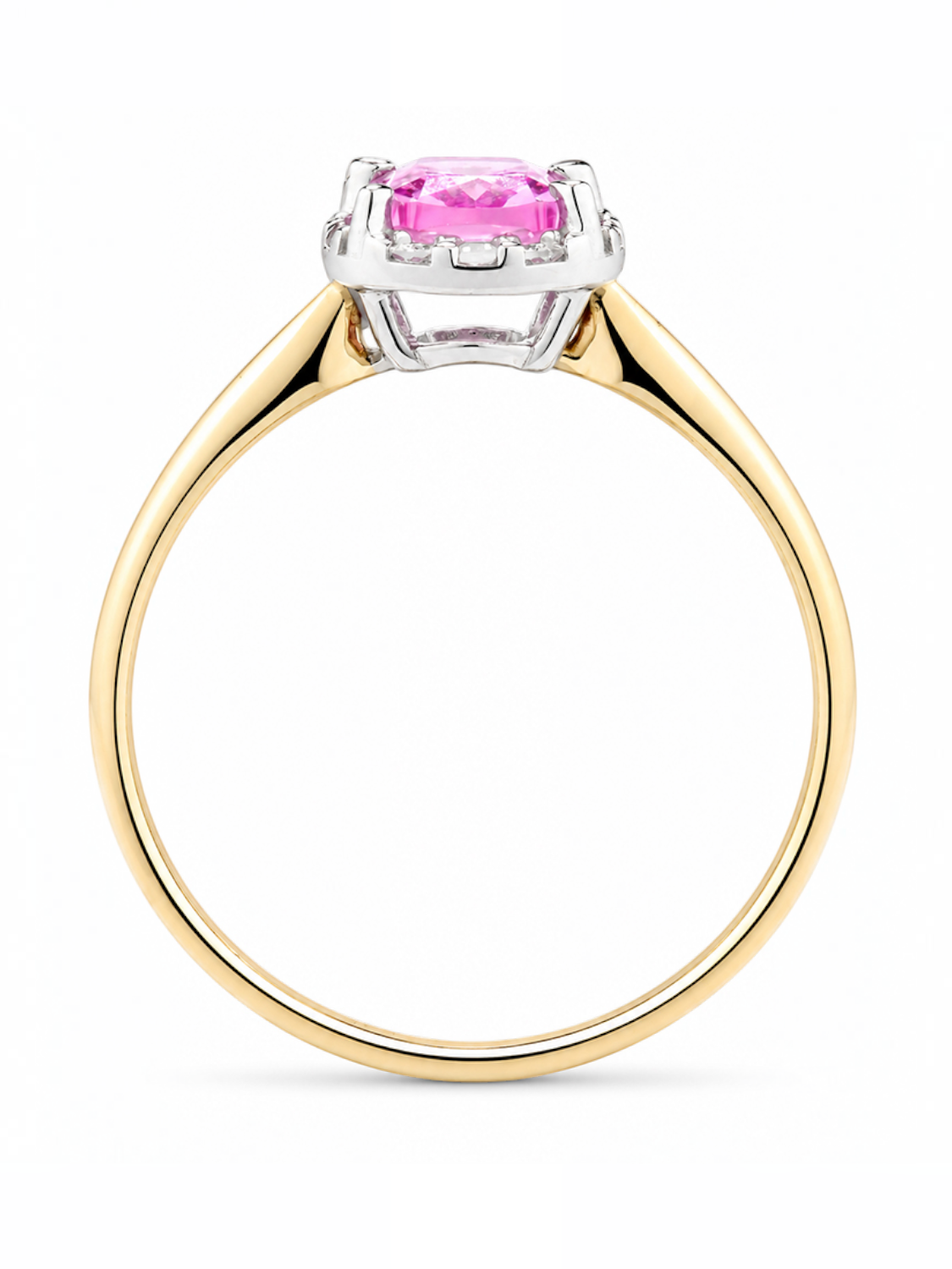 Ring, mit synth. Saphir, 375 Gelbgold