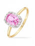 Ring, mit synth. Saphir, 375 Gelbgold