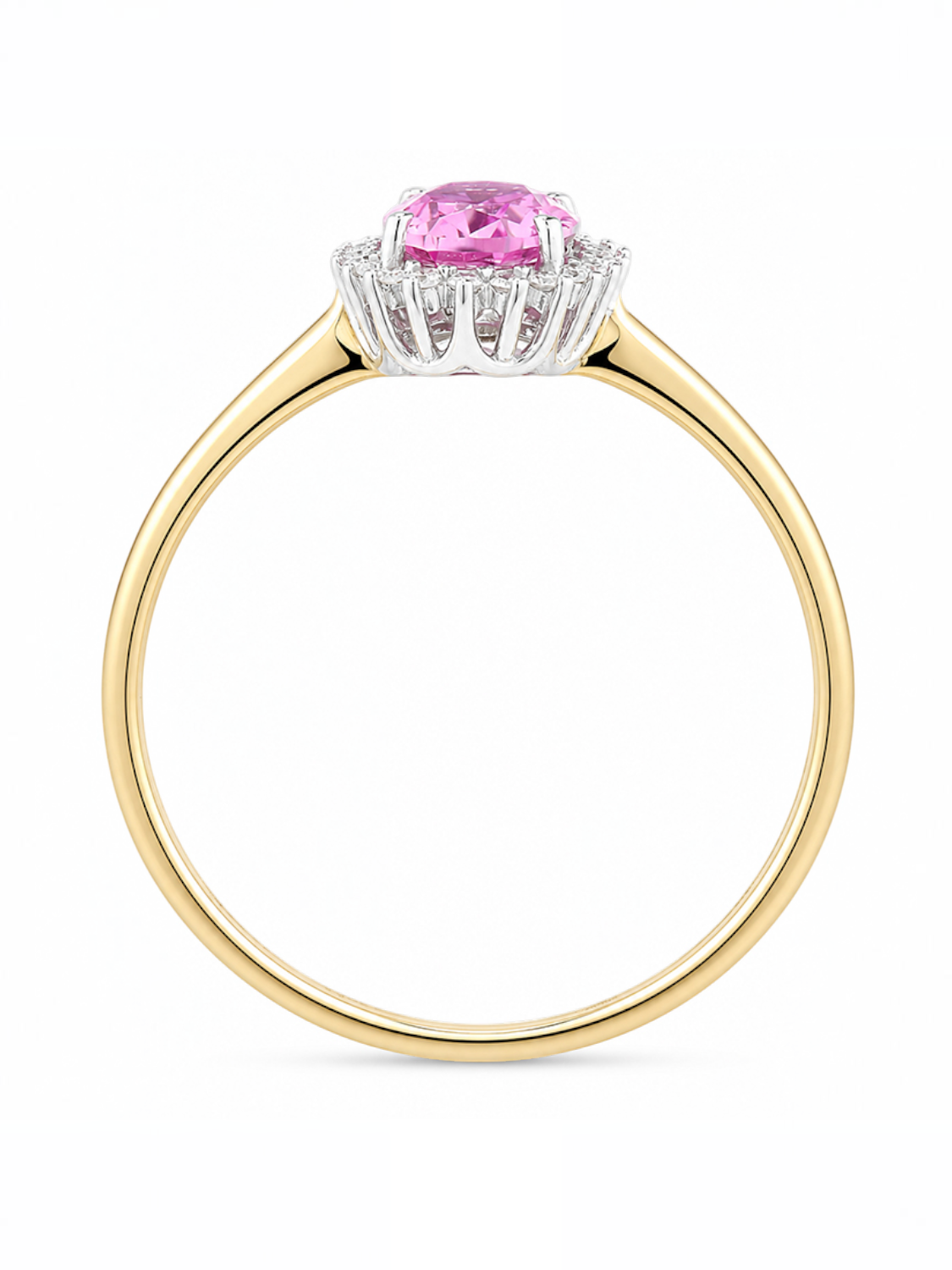 Ring, mit synth. Saphir, 375 Gelbgold