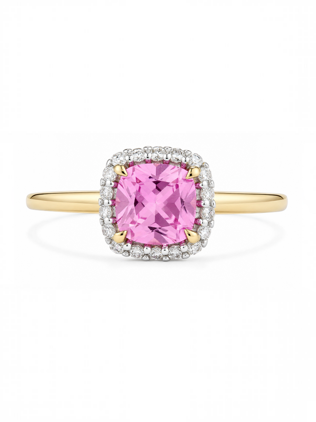 Ring, mit synth. Saphir, 375 Gelbgold