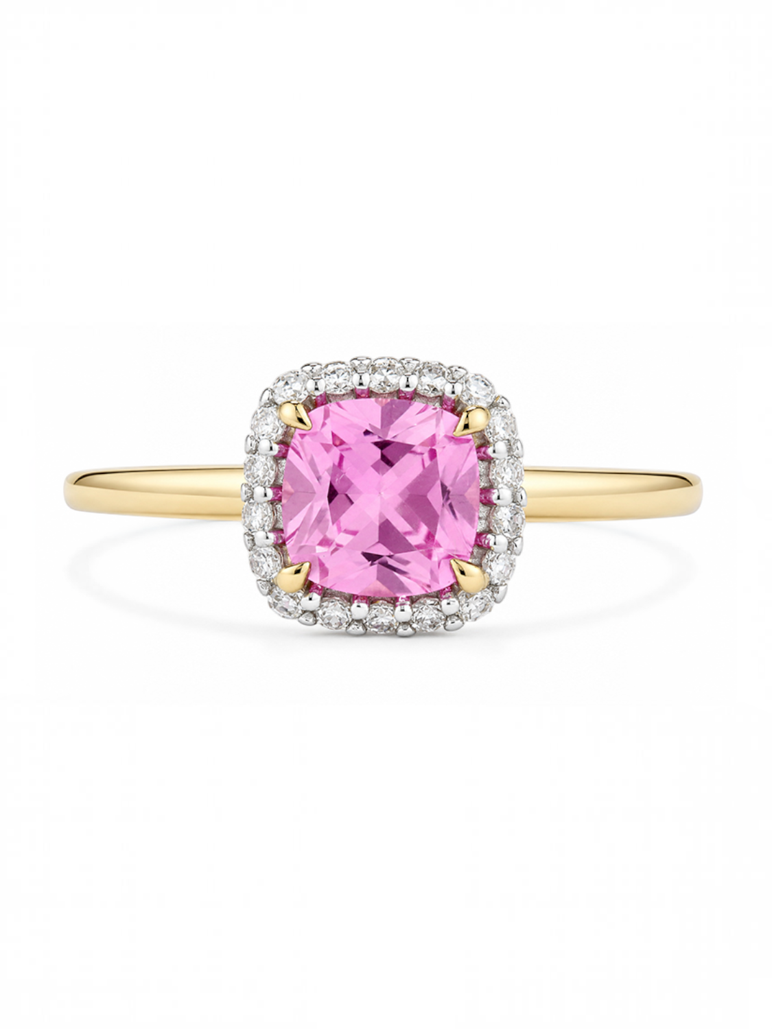 Ring, mit synth. Saphir, 375 Gelbgold