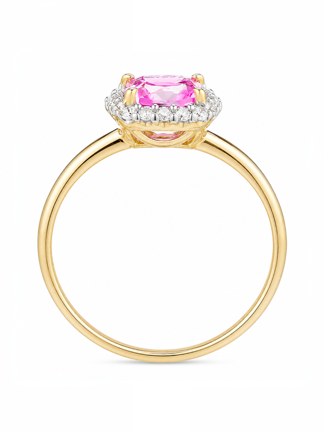 Ring, mit synth. Saphir, 375 Gelbgold