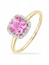 Ring, mit synth. Saphir, 375 Gelbgold