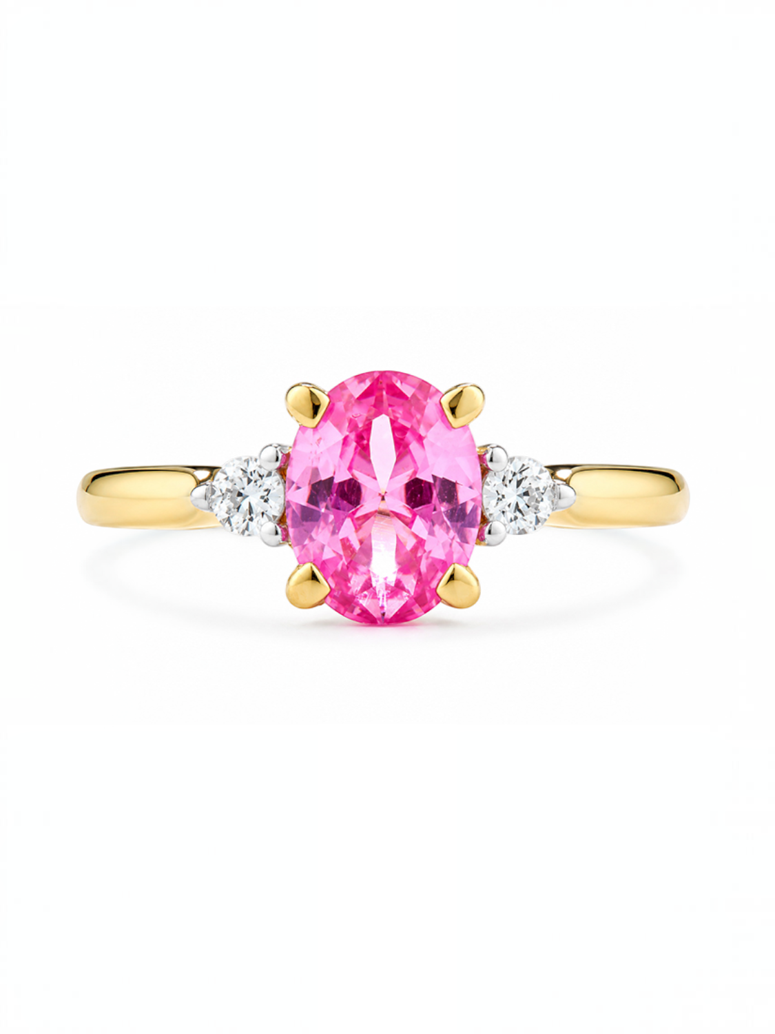 Ring, mit synth. Saphir, 375 Gelbgold